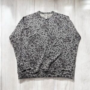 Athleta Studio To Street Splatter Sweatshirt Size Small Leopard Style